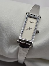 Gucci 1500L Women’s Stainless Steel Bangle Quartz Watch Cream Dial 15mm Untested