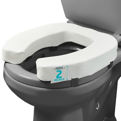 Lunderg Padded Toilet Seat Riser for Seniors  Adds 2 Inches. Universal Fit