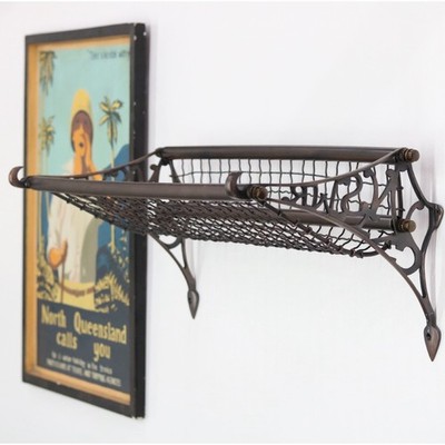 Bronze Train Luggage Rack Vintage Style Bathroom Hall Book Towel Shelf