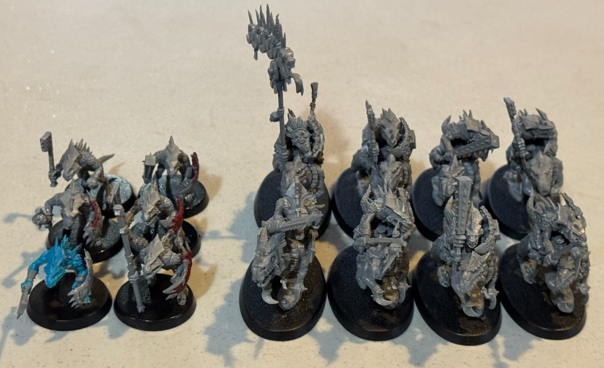 Warhammer AOS The Old World Lizardmen Work Lot Saurus & Knights
