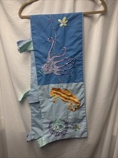 KIDSLINE VALANCE OCEAN SEA NAUTICAL BLUE LONG 88" X 14 Gingham