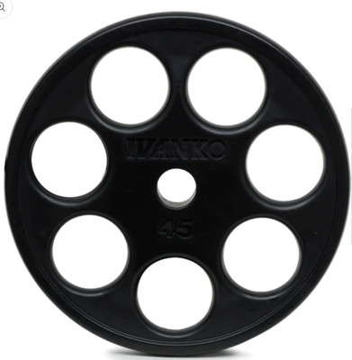 IVANKO BARBELL CO. RUBBER 45 LB EZ-LIFT OLYMPIC PLATES (PAIR) FREE S/H