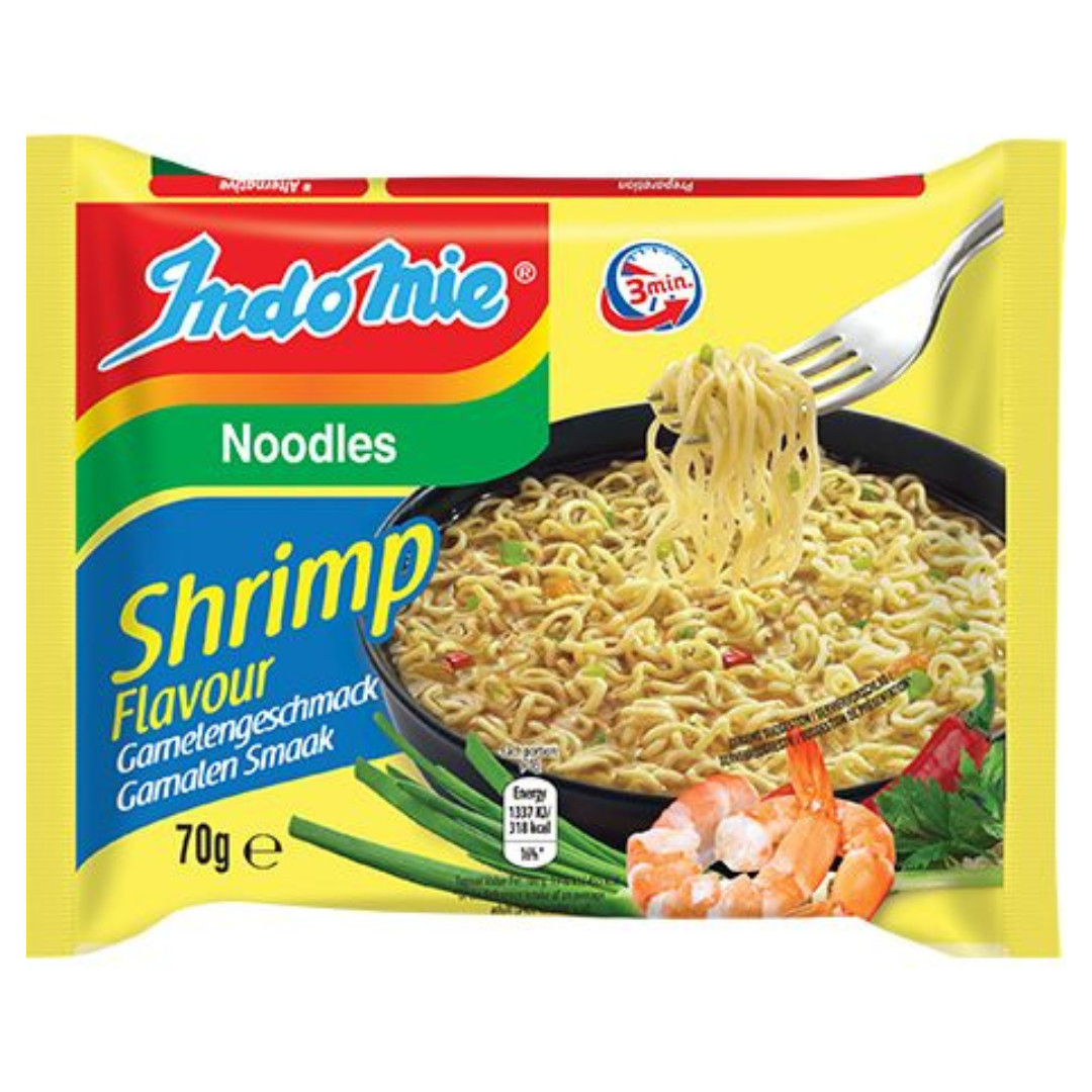 40 x 70g IndoMie Instantnudeln Garnelen Shrimp Flavour Instand Nudelsuppe Asia
