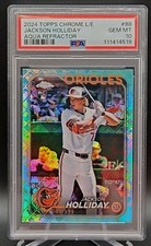 2024 Topps Chrome Logofractor - Jackson Holliday #88 Aqua Refractor /199 PSA 10