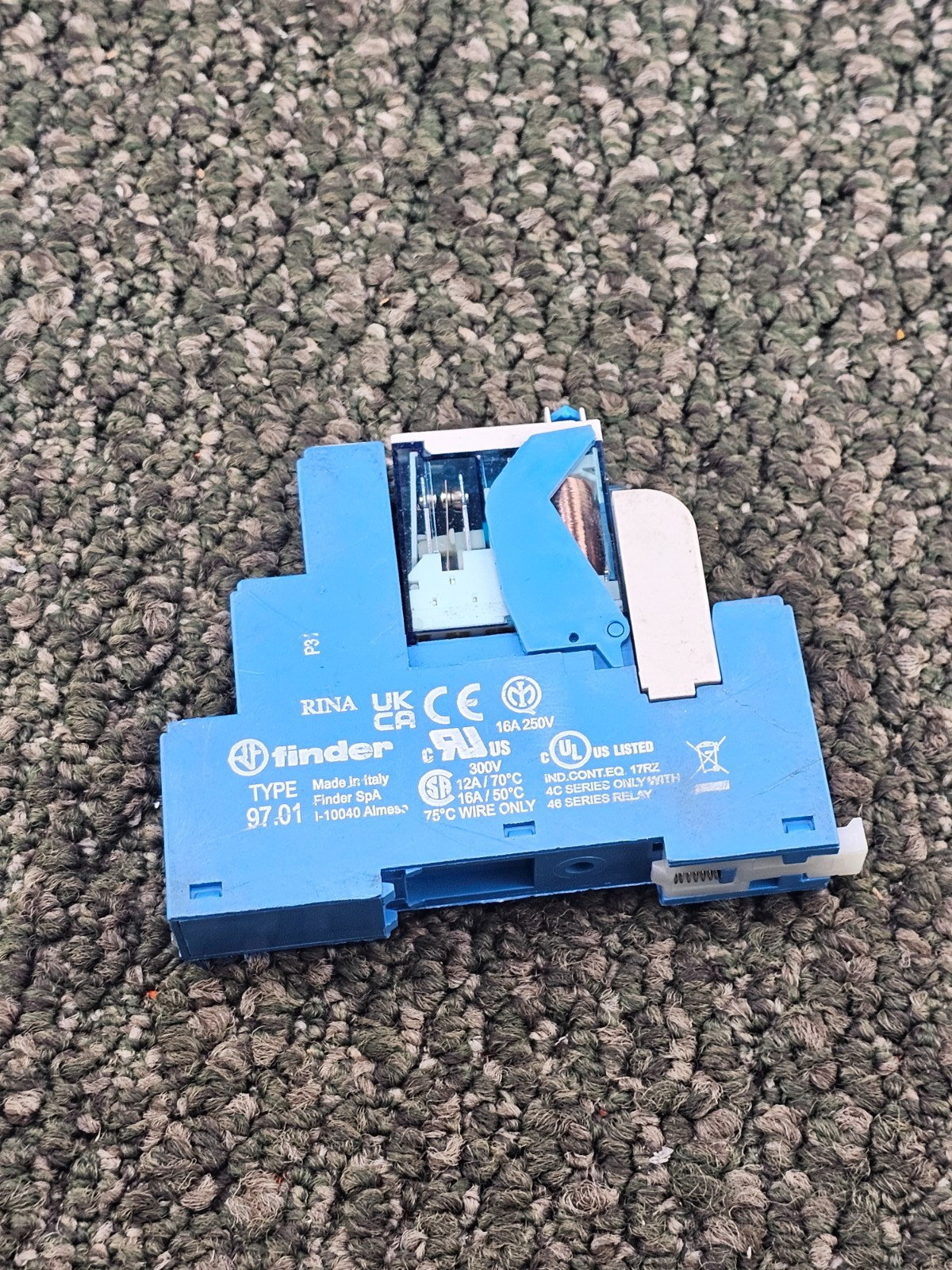 (QTY 2) Finder 46.61.9.024.0040 Power Relay SPDT 24VDC Coil 16A 250VAC Blue