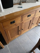 Solid Oak Sideboard with 3 Drawers and Cupboards