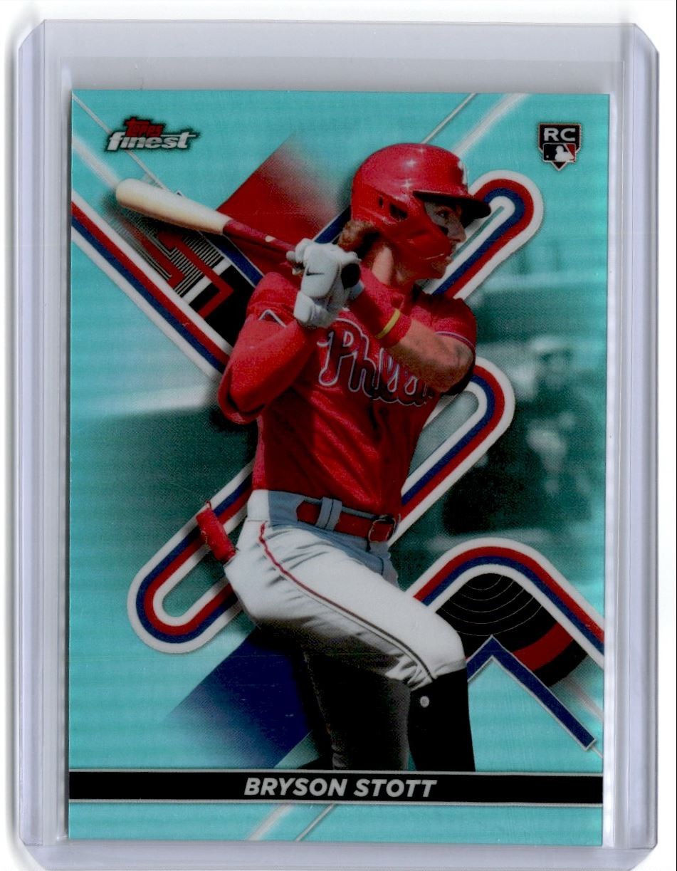 2022 Finest Aqua Refractor Bryson Stott Rookie 047/199 Philadelphia Phillies #13