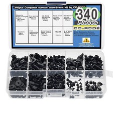340PCS Computer Motherboard Screws and Standoffs, Hard Driver, PC Case, Fan, ...