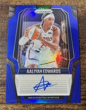 2025 Panini WNBA Prizm Aaliyah Edwards Signatures Blue Auto #/75 Mystics