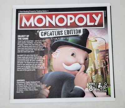 Monopoly Cheaters Edition Board Game Replacement Part Piece Rules Instructions