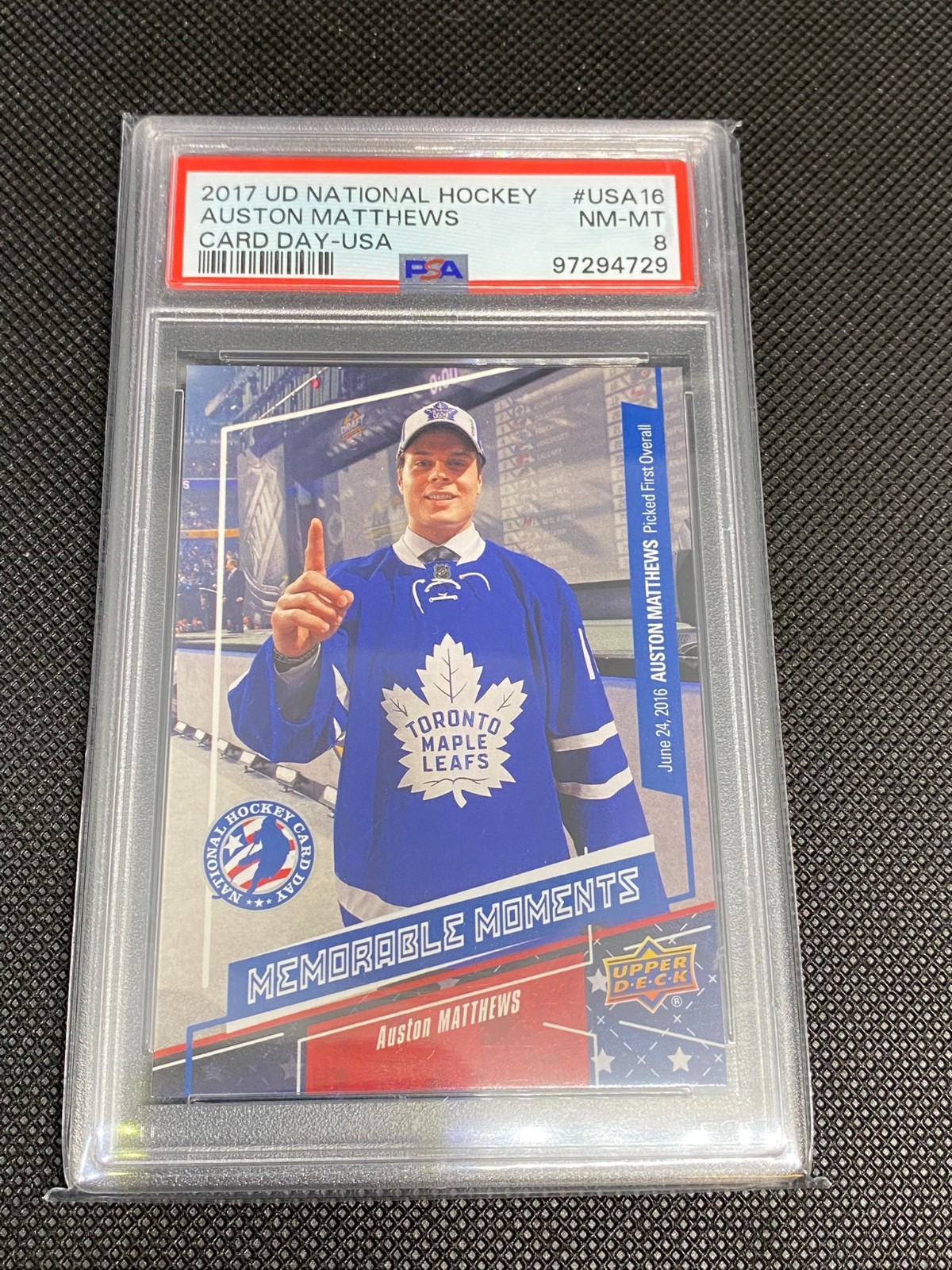 2017 Upper Deck National Hockey Card Day USA Auston Matthews #USA16 Maple Leafs