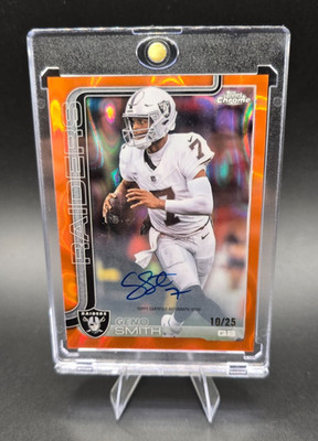 2025 Topps Chrome Geno Smith BA-GS Variation On Card Autograph Orange Lava #/25