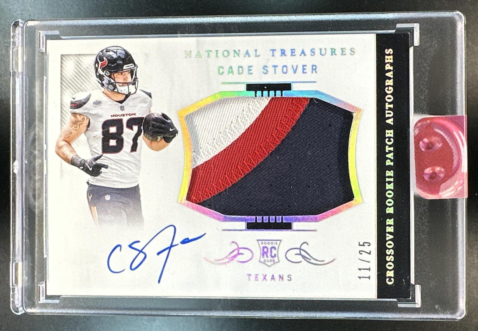 Cade Stover Panini National Treasures Crossover Rookie Patch Autographs #CSR Holo Silver