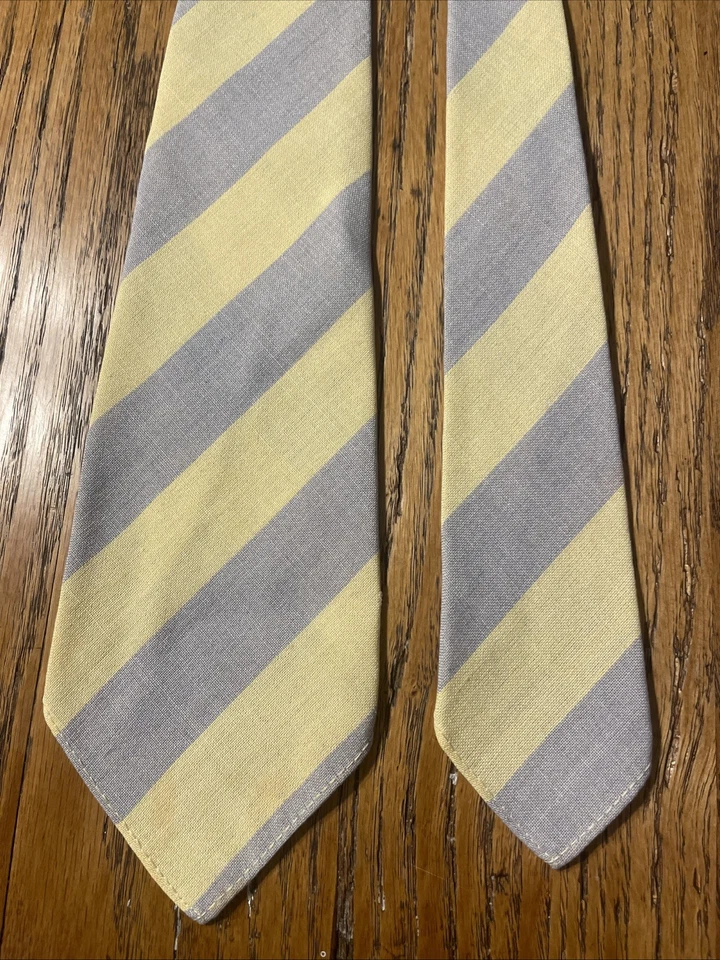 Vintage Anos 40 Excelente Estado Usado Richman Brothers Gravata de Lã Sem Ponta Balanço Listrado Largo VLV - Imagem 4 de 4
