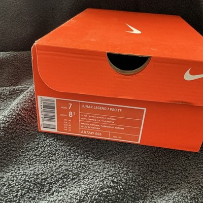 Nike Lunar Legend 7 Pro TF Soccer Shoes AH7249-006 Black Lace Up Low Top