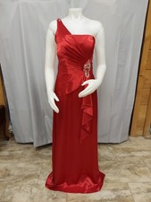 Marys Bridal Moderan Maid Classic Valintine Gown Gemstone Accent Slant Pleats...