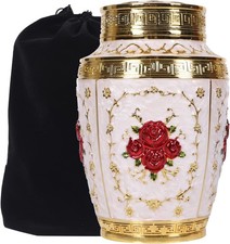 Urn for Human Ashes Adult Female - Rose Flower Cremation Urn Mom - Funeral Urn