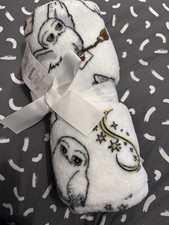Harry Potter Hedwig Fleece Blanket – White Soft Throw, Wizarding World Bedding 