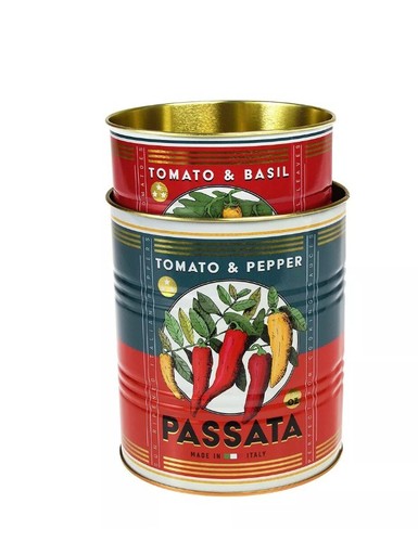 Rex London Set of 2 Metal Storage Tins,Passata, Retro Vintage Look - Picture 2 of 3