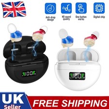 1Pair Rechargeable Digital Hearing Aids In-Ear Invisible Sound Voice Amplifier