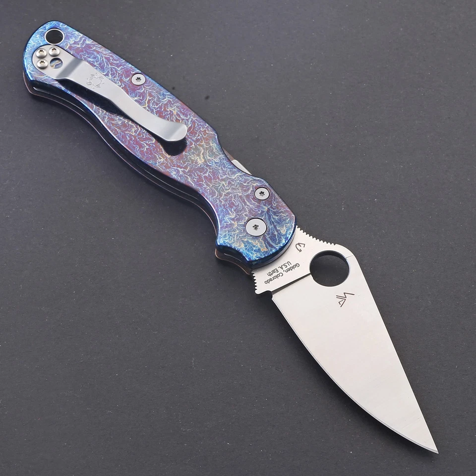 High Quality Military C95 Purple Anodized Titanium Handle Pocket Folding Knife - Image 3 of 4