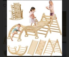 7-in-1 Montessori Pikler Triangle Set Jungle Gym Playground Ramp, Arch  Ladder