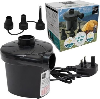 Elektrische Luftpumpe für Schlauchboote 150W AC/12V 3 Düsen Quick-Fill Deflate