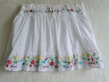 VTG Arizona Size Medium Boho Hippie Embroidered Coquette Ruffle Hem Skirt