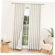 Pinch Pleated Blackout Curtains 2 Pages Linen 40"W x 90"L Pack of 2 Natural