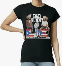 Bad Bunny Benito Show Women's T-Shirt Small to 2X-Large Red, Black, Blue, Pink