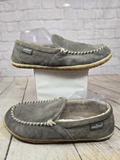 Minnetonka 41005 Tilden Moc Men's Comfort Slipper Size 10 M, Gray Suede,