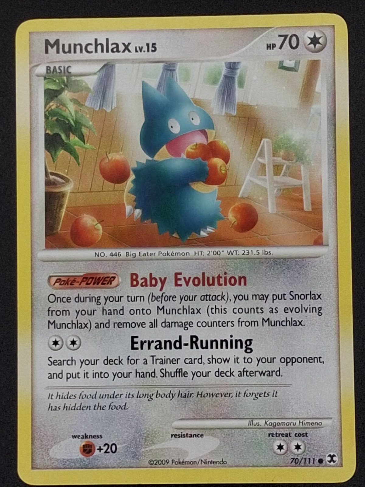 2009 Munchlax 70/111 Common Unlimited Rising Rivals Pokemon Card Lightly Played