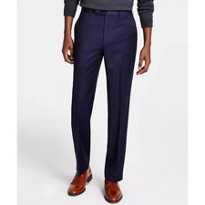 Michael Kors Men's Navy Pinstripe Wool Stretch Malone Classic Suit Pants 44W 32L