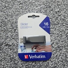 Image of Verbatim 98696 16 GB Slider USB 2.0 Flash Drive - Black
