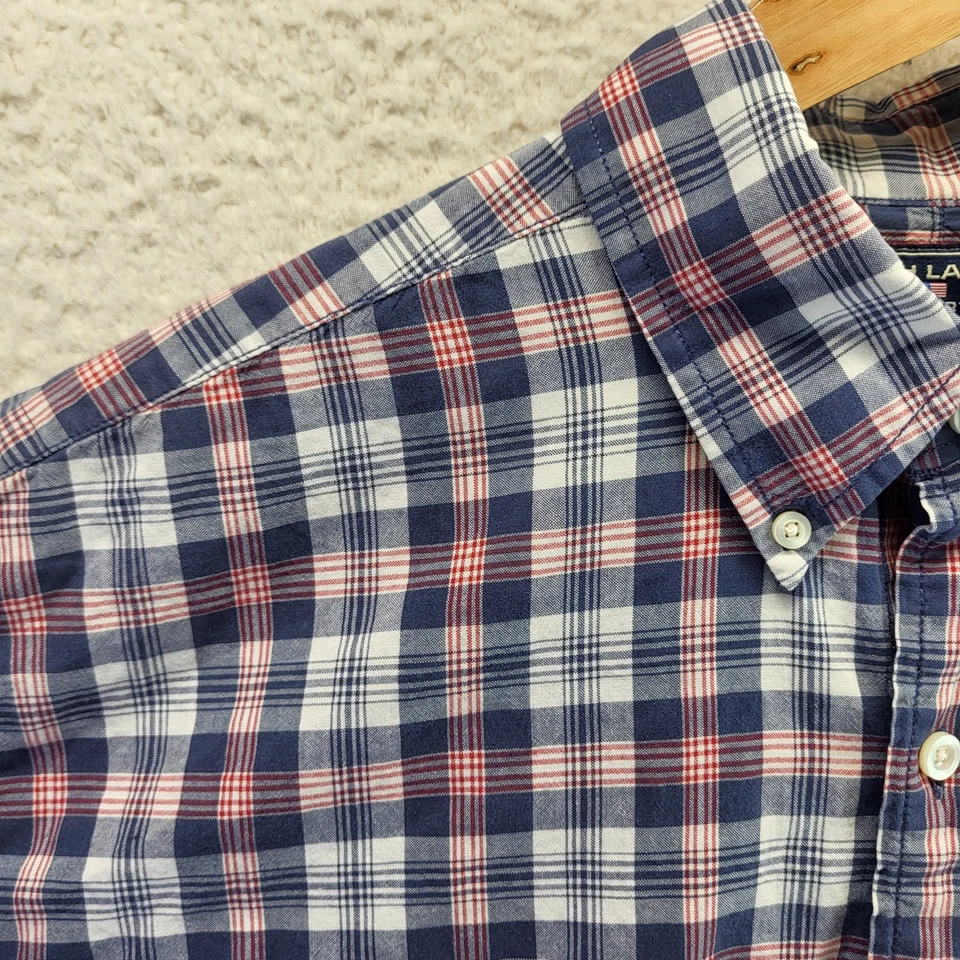 Ralph Lauren Sport кнопка рубашка мужчин большой красный белый синий клетку пони короткий рукав - Изображение 4 из 4