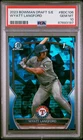 2023 Bowman Draft 1ST Sapphire Edition #BDC106 Wyatt Langford PSA 10 RANGERS V01