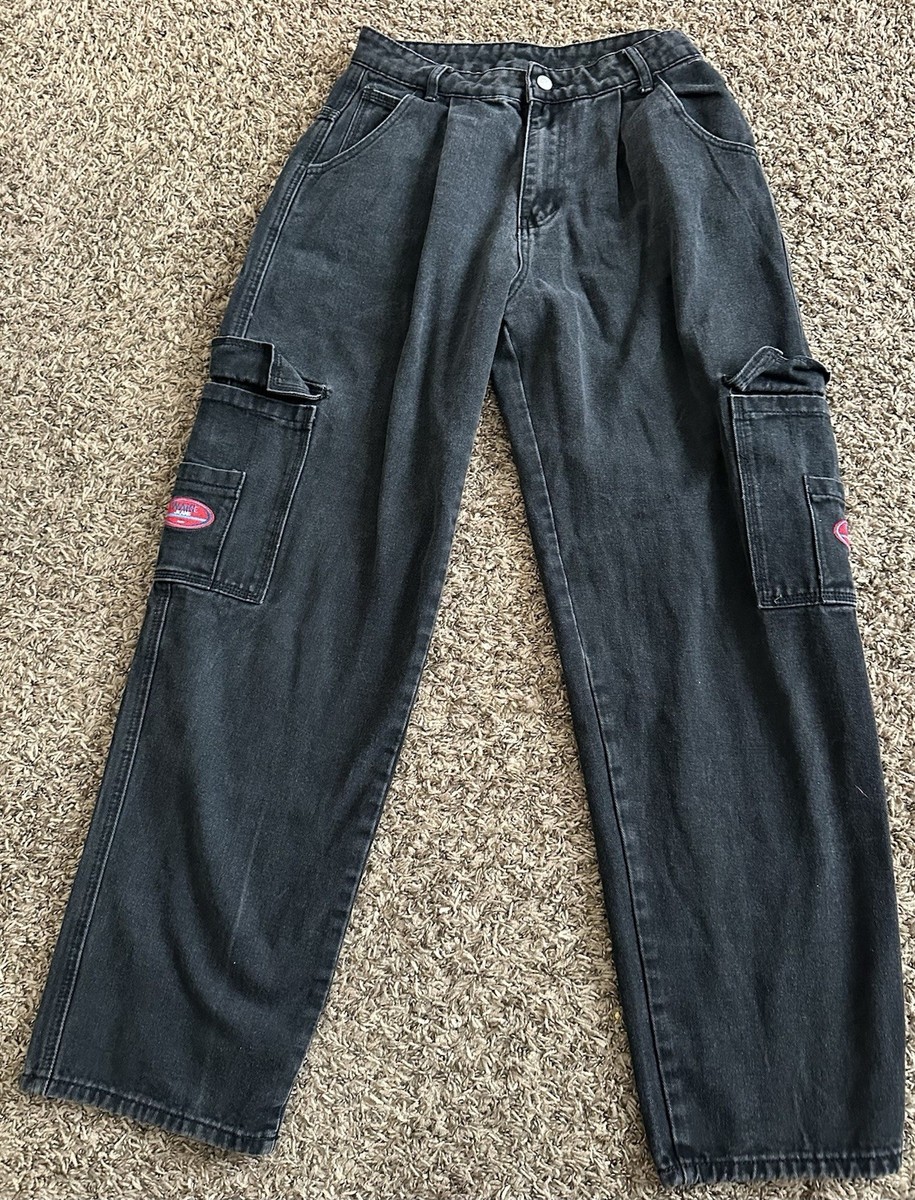 Wake Jeans Baggy Carpenter Cargo Black Denim Shein Skater Y2k