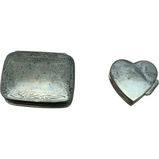Solid Silver Rectangular and Heart Shaped Boxes Engraved Design 2181