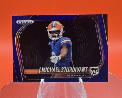 2025 Panini Prizm Black J Michael Sturdivant Blue Prizm /199 Florida #184 NIL