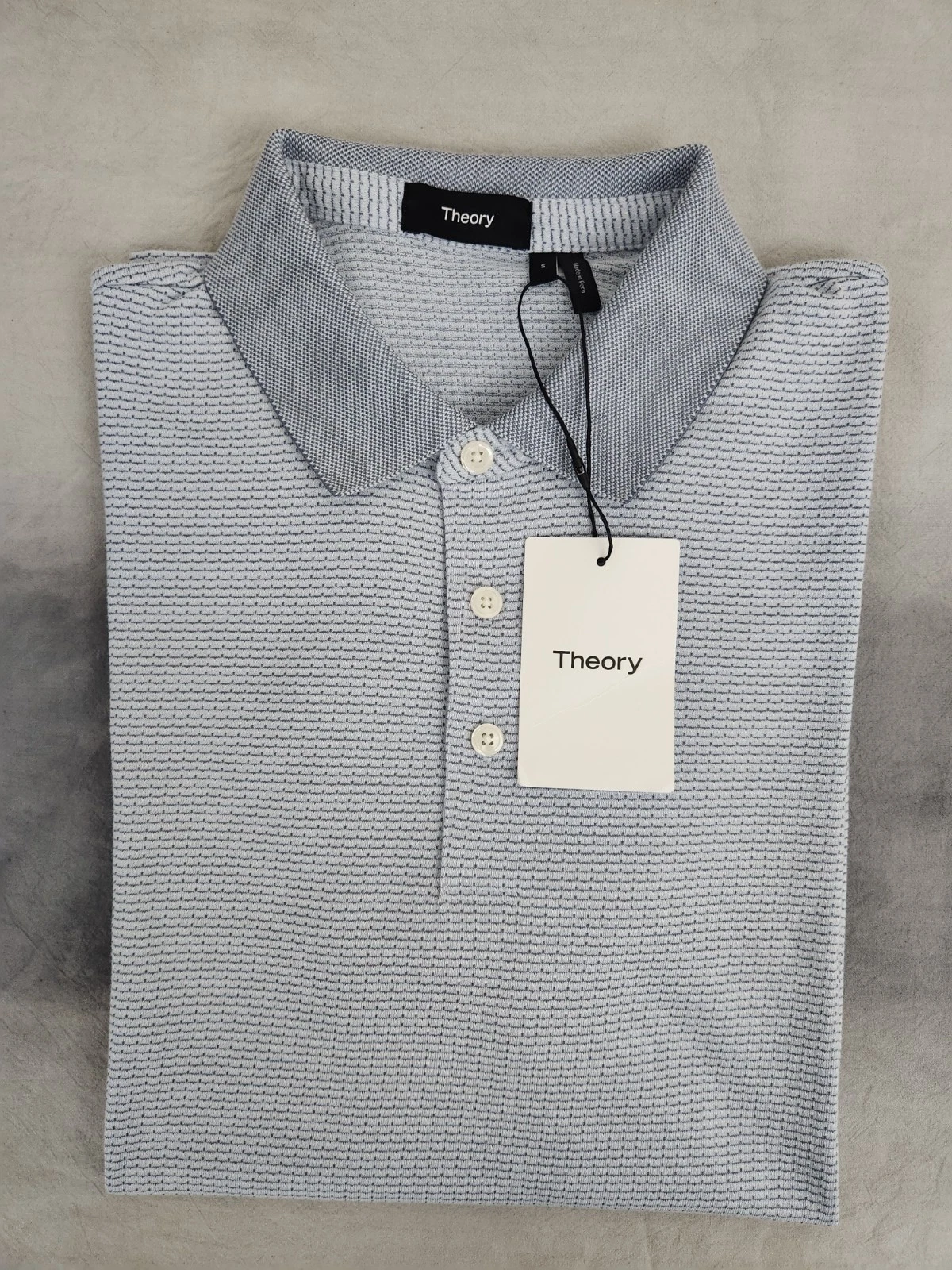 Theory Olympic Moat White Click Jacquard Polo Shirt Men's Size Small New
Opens in a new window or ta