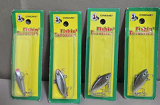 Lot Of 4 Crème 1.5" Black & Silver Lipless Ultralight Rattling Crankbaits Fish