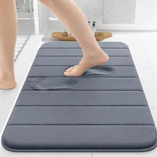 Colorxy Memory Foam Bath Mat 30x20, Ultra Soft and 30 x 20, Dark Grey 