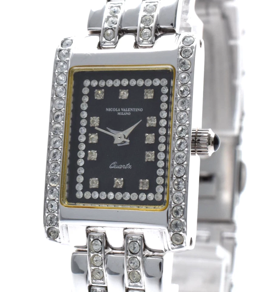 [ MINT ] Valentino NVL-7000-6 Quartz Black Dial Silver Diamonds Women's Watch - Image 2 of 4