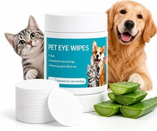Dog Cat Eye Wipes Tear Stain Remover Hypoallergenic Pet Eye Cleaner Pads