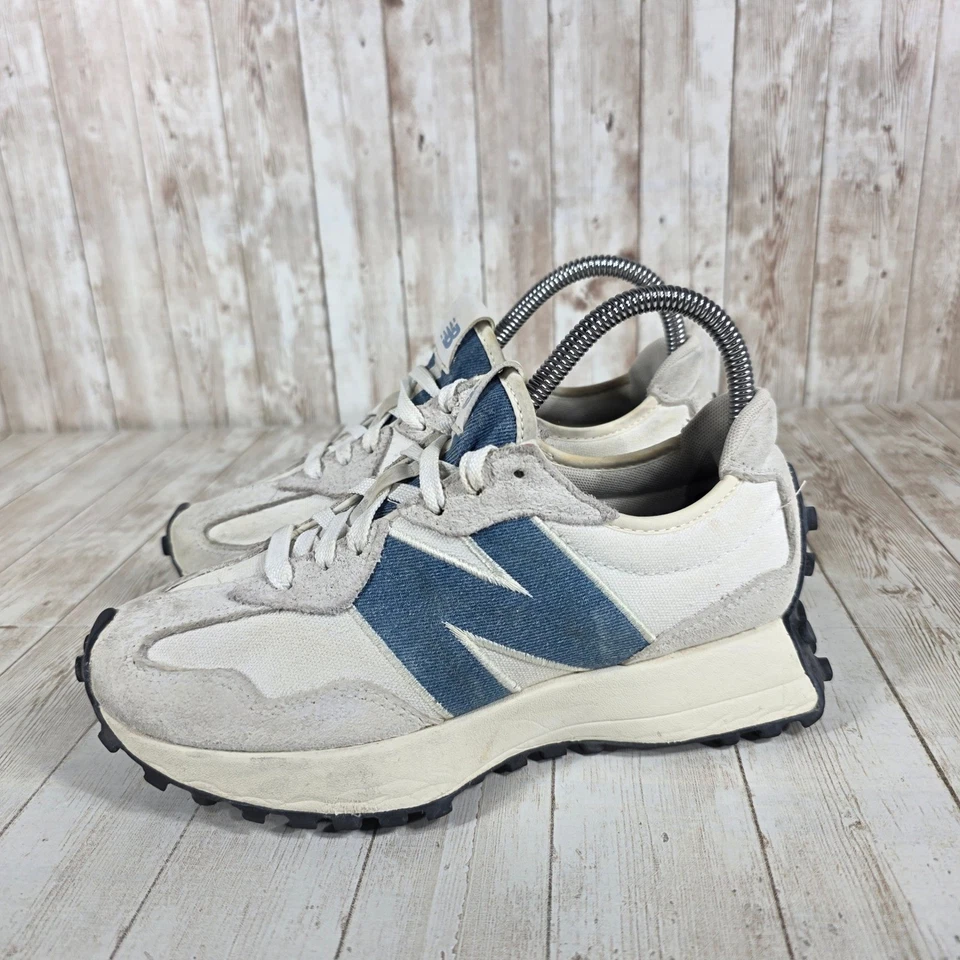 Zapatillas informales estilo de vida New Balance 327 beige azul para mujer talla 6,5 Foto 2 de 4