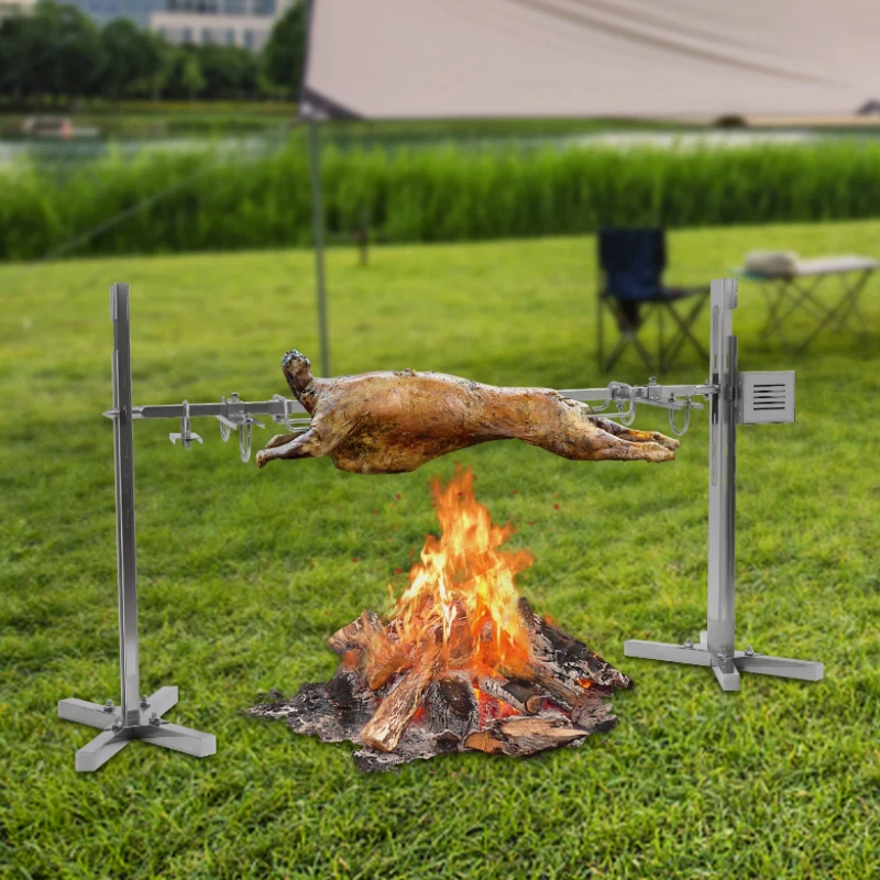 BBQ Edelstahl Spanferkelgrill, elektisch | Lammgrill mit Drehspieß + Motor - Bild 2 von 4