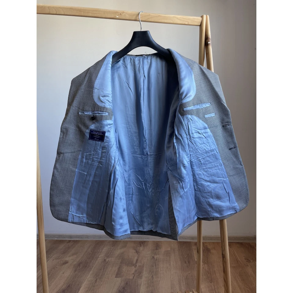 Traje de lana pata de gallo Charles Tyrwhitt talla US/UK 38R pantalones W32 L32 - Imagen 4 de 4