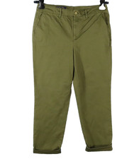 BROOKS BROTHERS Olive Green CHINO PANTS Cotton Stretch STRAIGHT LEG High Rise 12
