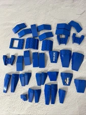 LEGO BLUE LOT 37 PCS SLOPED WEDGE BRICKS VARIETY BUILDING PIECES