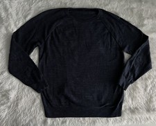 J Crew Sweater Men  s Large Navy Blue Pullover Textured
